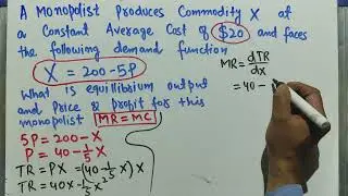 Monopoly price output and profit