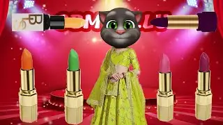 Cat Funny Lipstick Video Billu Comedy Video Talking Tom 6 Colour Lipstick Funny Cartoon Video
