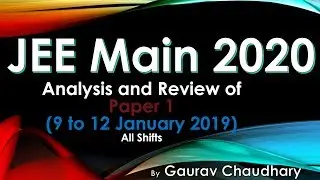 Jee main 2020 | Jee mains 2020 preparation | Jee mains 2019 paper analysis | By Gaurav Chaudhary