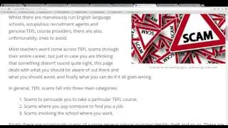 Beware of Scams in TEFL, TESOL, ELT, ESL, English overseas teaching jobs