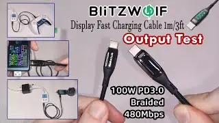 BlitzWolf 100W 1m Type-C Cable with Power LED Display | Output Test