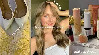 homecoming grwm 2023 | nails, hair, brows, and makeup!