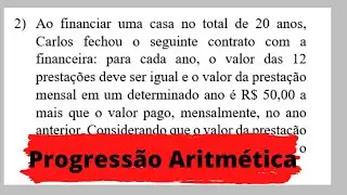 Questão 2 - Ao financiar uma casa no total de 20 anos, Carlos fechou o seguinte contrato com a...