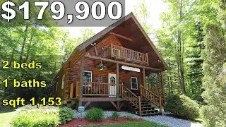 Rustic Log Home Tour | Homes for sale in Vermont