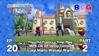 Mario Party 24 Hours Tournament EP 20 - MP8 Flip-Out Frenzy+Free Play - Luigi,Mario,Waluigi,Wario P2