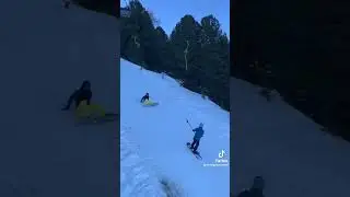 Ski lift fail - credit @annagassersnow on TikTok #ohno #funny #fail