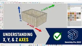 Understanding Axes in SketchUp Pro 2026 | Red Axis (X-Axis), Green Axis (Y-Axis), Blue Axis (Z-Axis)