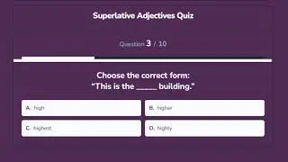 Superlative Adjectives Quiz | Superlative Adjectives Practice Exercise | English Grammar Test