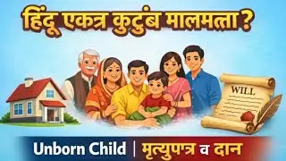 हिंदू एकत्र कुटुंब मालमत्ता | Undivided Family | नजन्माला आलेले बालक व मृत्युपत्र दान | Unborn child