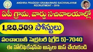 ANDHRA PRADESH GRAMA/WARD SACHIVALAYAM RECRUITMENT - 2019 | #A2ZJOBALERT