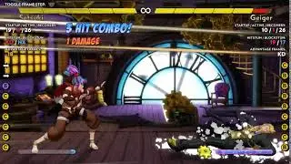 Setsuki Super Read Vs Geiger Projectile with okizeme reversal bait 3 damage punish