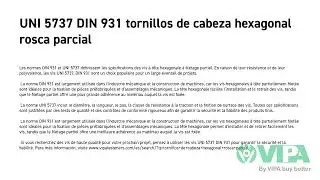 UNI 5737 DIN 931 tornillos de cabeza hexagonal rosca parcial