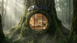 Building a Modern Mini Hotel Inside a Giant Tree Trunk | Silent ASMR
