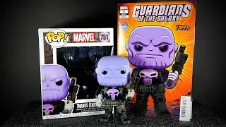 Funko POP Thanos PX Preview Exclusive - Earth 18138 and Comic