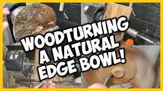 Natural Edge Rustic Wood Bowl || Small Basement Shop Woodturning