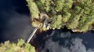 Nokian saaristo Porrasjärvi retkipaikka ilmasta kuvattuna