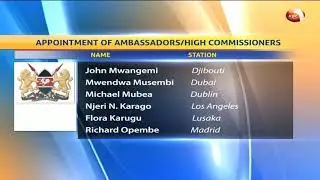 President Uhuru Kenyatta makes new appointments of new ambassadors and high commissioners