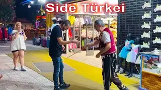 Abends Stra&szlig;enshow in Side (Kumk&ouml;y) T&uuml;rkei September 2023 #side #t&uuml;rkei