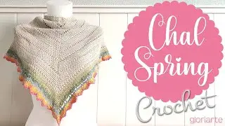 Chal spring o pa&ntilde;uelo de GANCHILLO. S&uacute;per F&aacute;cil. CROCHET spring shawl. Very easy.