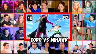 🔥🔥30+ Reactors ZORO VS MIHAWK MEGA Reaction Mashup  - One Piece Episode 24 Mega Reaction Mashup