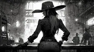 Smooth Trip-Hop Cowgirl — Most Wanted Cowgirl Riding with You Through Wavy, Ultra-Chill Night Vibes