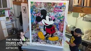 Custom Picture Framing with Japanese Paper - Rice Paste Float Mounting for Mr. Brainwash Artwork