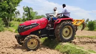 New launch Solis Yanmar 5015 4WD 50Hp power plus Tractor With Cultivator Pulling | Demo Tractors |
