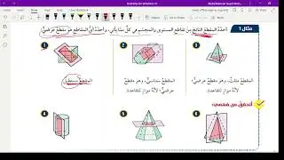 الصف الثامن/ المقاطع والمجسمات الدورانية