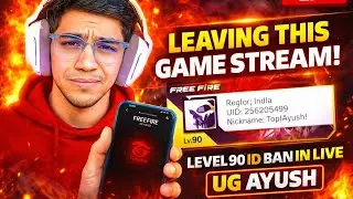 FREE FIRE LIVE 😭 | Level 90 ID Permanent Ban 😱 | Leaving Free Fire Game | UG Ayush