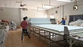 How to spread home textile fabric at customer's factory