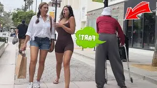 Bad Grandpa Farts On Girls At The Mall!!
