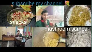 #kannada ✨ mashroom sambar recipe 🍄heldy snacks and 🏠 Home clinging 