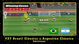 Winning Eleven 2002: World Cup 2022 (PS1) Friendlies #37 Brazil Classic vs Argentina Classic