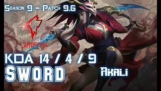 GRF Sword AKALI vs GALIO Mid - Patch 9.6 KR Ranked