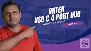 OnTen USB HUB with 4 ports and PD Charging Review In Urdu | Onten USB-C 4-Port USB 3.0 Hub Review