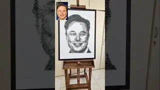 Elon Musk on the art of drawing with objects by (Screw Art) #elonmusk #screwart #art #musk #shorts