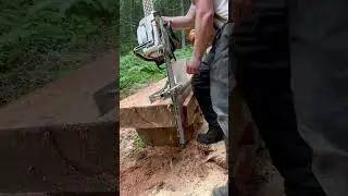 First edge cut with Vertical Mill #chainsaw #stihl
