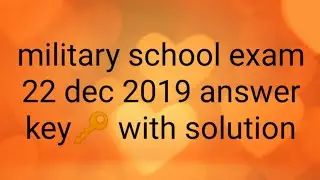 Military School exam answer key in hindi and english