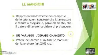 Diritto de Lavoro -  Mansioni, qualifiche