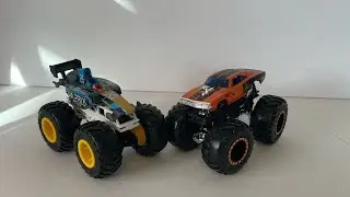 Обзор двойного набора Hotwheels Monster Trucks 2026 Dodge Charger R/T против Slam Prix