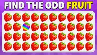 Find the ODD One Out - Fruit Edition 🍒🍋🍑 | Easy, Medium, Hard - 40 Ultimate Levels | Piggy Quiz