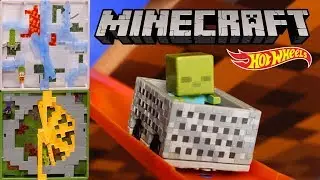 Minecraft Track Blocks Play Sets in ZOMBIE CHASE | @Hot Wheels