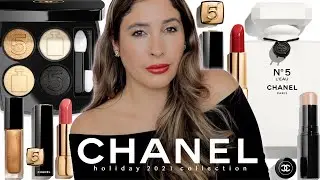 CHANEL HOLIDAY 2021 COLLECTION Review CHANEL N&deg;5 Eyeshadow Palette SWATCHES Lips + CHANEL N&deg;5 L&rsquo;EAU