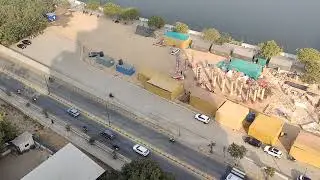 A warm afternoon near Sabarmati river front. Day two of preparing UTRAYAN festival. 