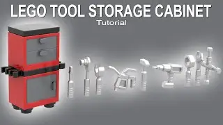 How To Build A LEGO Tool Storage Cabinet Using LEGO Bricks & Pieces | Custom LEGO Tutorial | MOC