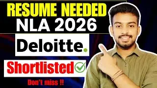 Resume Needed For Deloitte NLA | How to Make ATS Resume | Deloitte NLA 2026 | Fresher