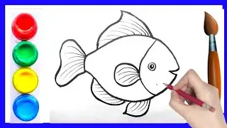 Fish drawing for beginners । Toddlers । मछली का चित्र । Kids video । Simple fish drawing video 