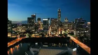 HD Drone Downtown Austin Texas at Night Hyperlapse/Timelapse.