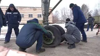Ту-104ак Демонтаж и уборка шасси, установка самолета на ложементы