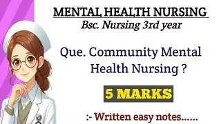 Community Mental Health Nursing ! MHN ! GNM& B.Sc. #explorepage #mentalhealthnursing #science #viral